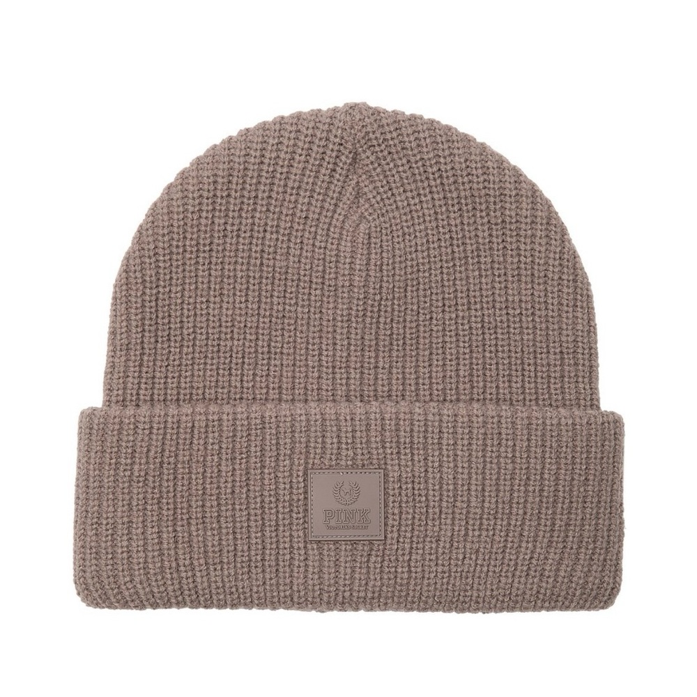 NWT PINK Victoria's Secret Iced Coffee  Knit Cuffed Beanie